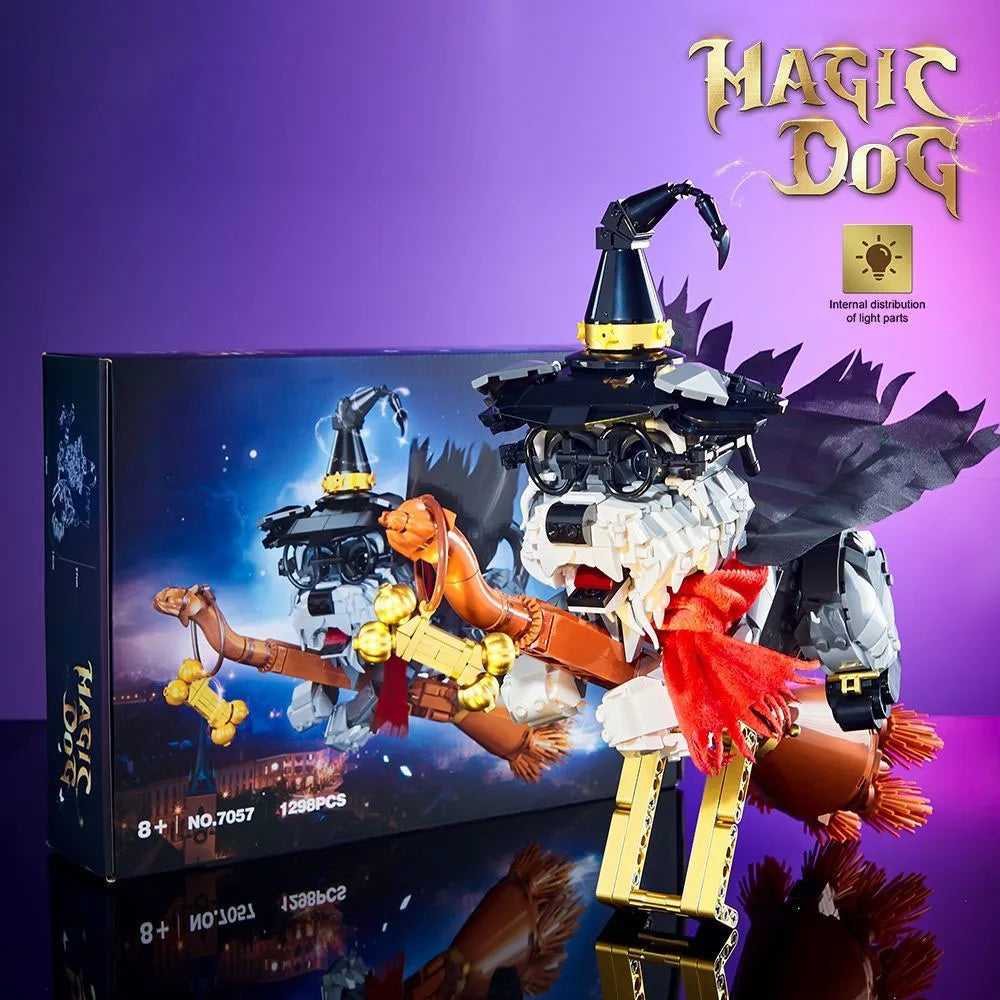 Fantasy Magic Dog Building Blocks - Kids' Educational Assembly Toy & Ornament, Ideal for Children's Christmas Gifts!