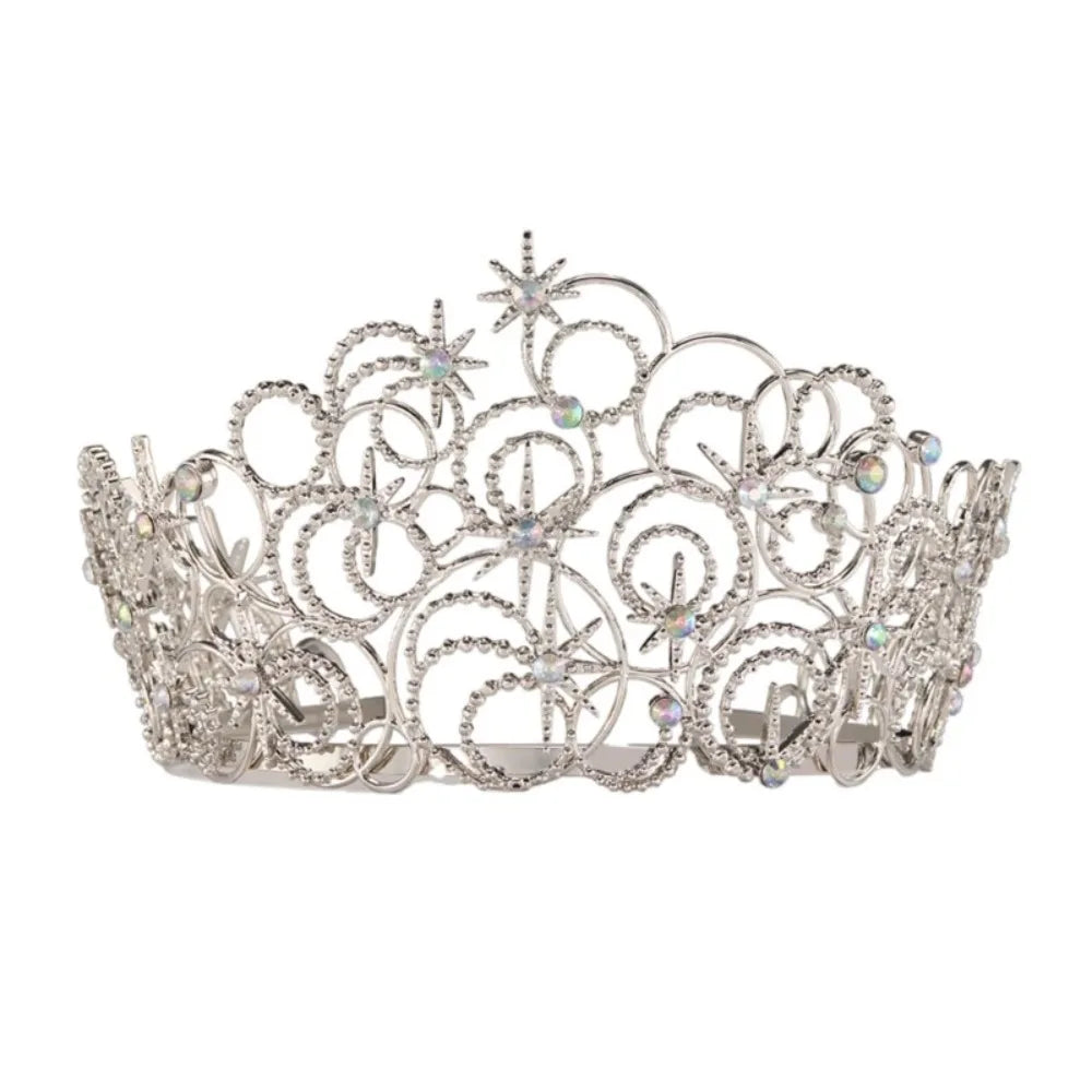 Trendy Luxury Baroque Queen Tiaras Elegant Dazzling Wedding Head Wear Sparkling Shiny Bridal Princess Crown Hair