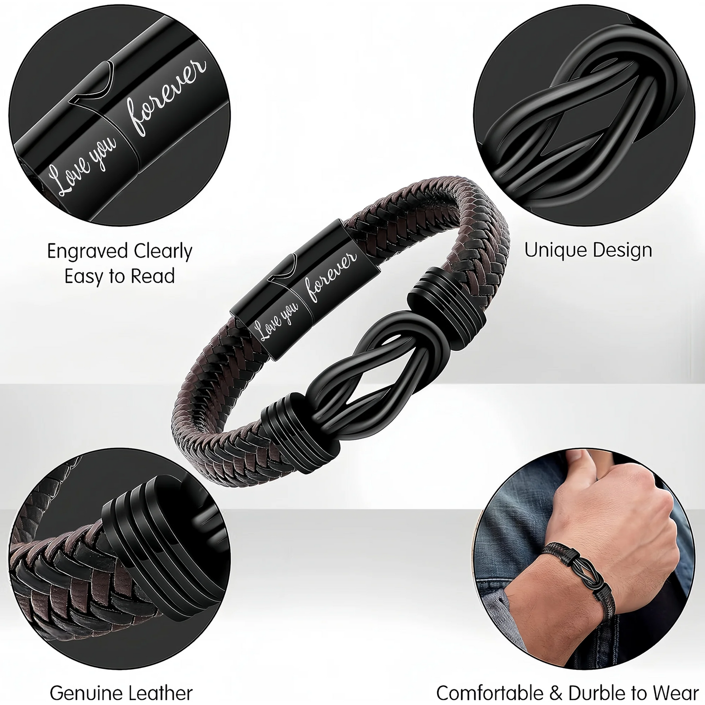 Strength & Style - Premium Leather Bracelet Gift for Him
