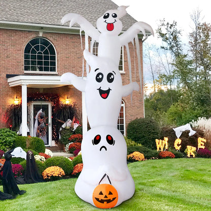 Halloween Inflatables 9.8 FT Inflatable Ghost Scary Blow up Ghost Outdoor Halloween Decorations Clearance with Built-in LEDs