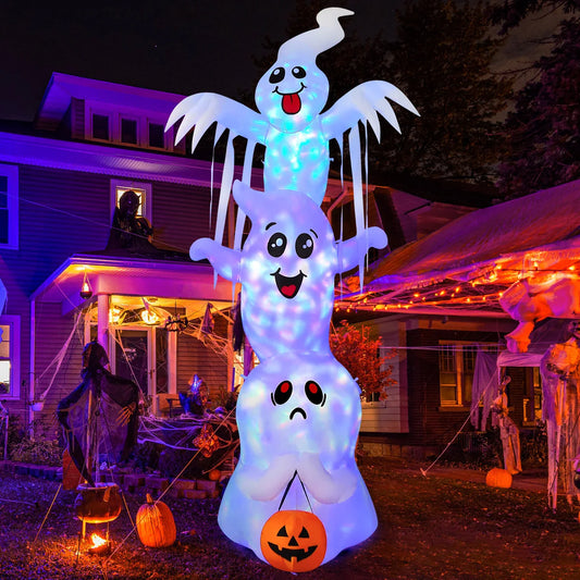 Halloween Inflatables 9.8 FT Inflatable Ghost Scary Blow up Ghost Outdoor Halloween Decorations Clearance with Built-in LEDs