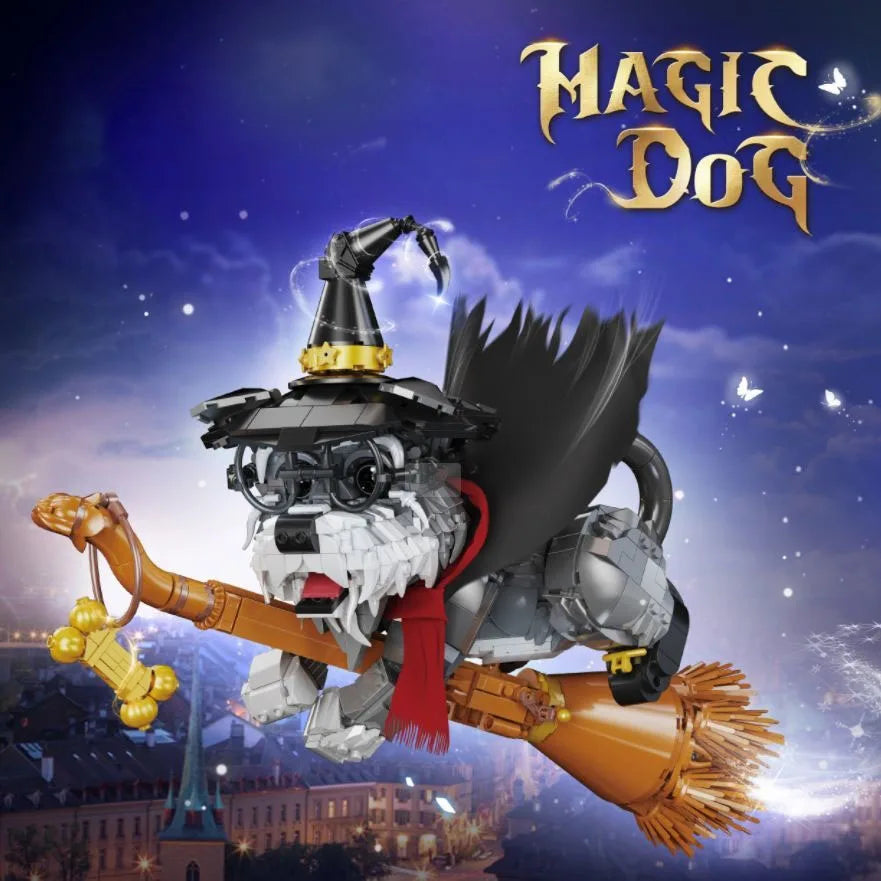 Fantasy Magic Dog Building Blocks - Kids' Educational Assembly Toy & Ornament, Ideal for Children's Christmas Gifts!