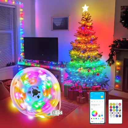 Led Christmas Lights 65.6ft, IP65 Waterproof, APP Supports Music Sync, Christmas Decorations, Indoor and Outdoor Fairy Lights