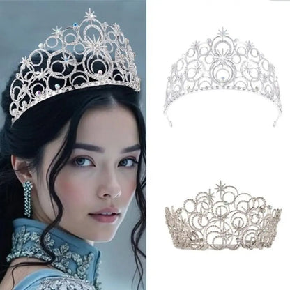 Trendy Luxury Baroque Queen Tiaras Elegant Dazzling Wedding Head Wear Sparkling Shiny Bridal Princess Crown Hair