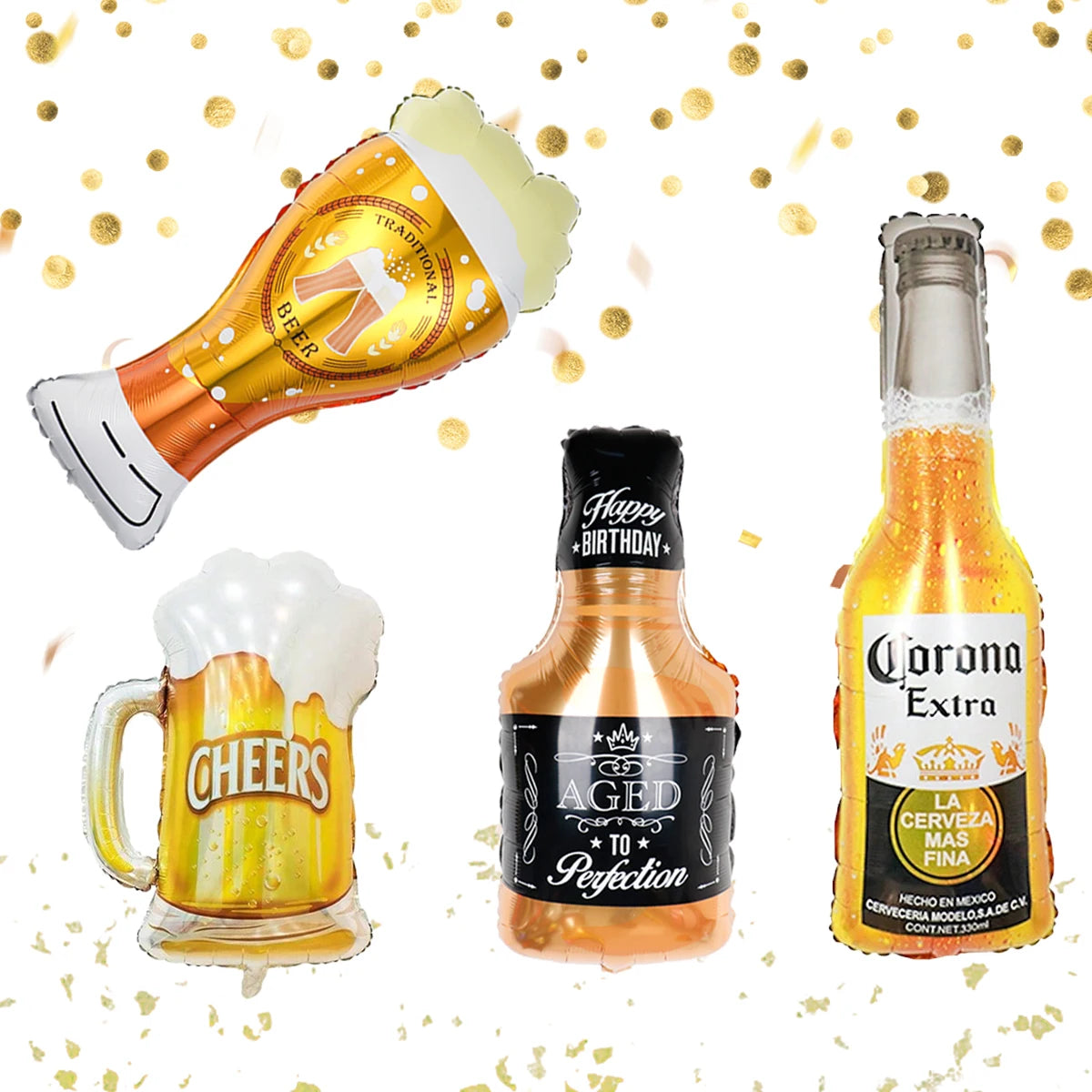 Whiskey beer bottle glass balloons, birthday party, Oktoberfest, bar, New Year, anniversary decoration