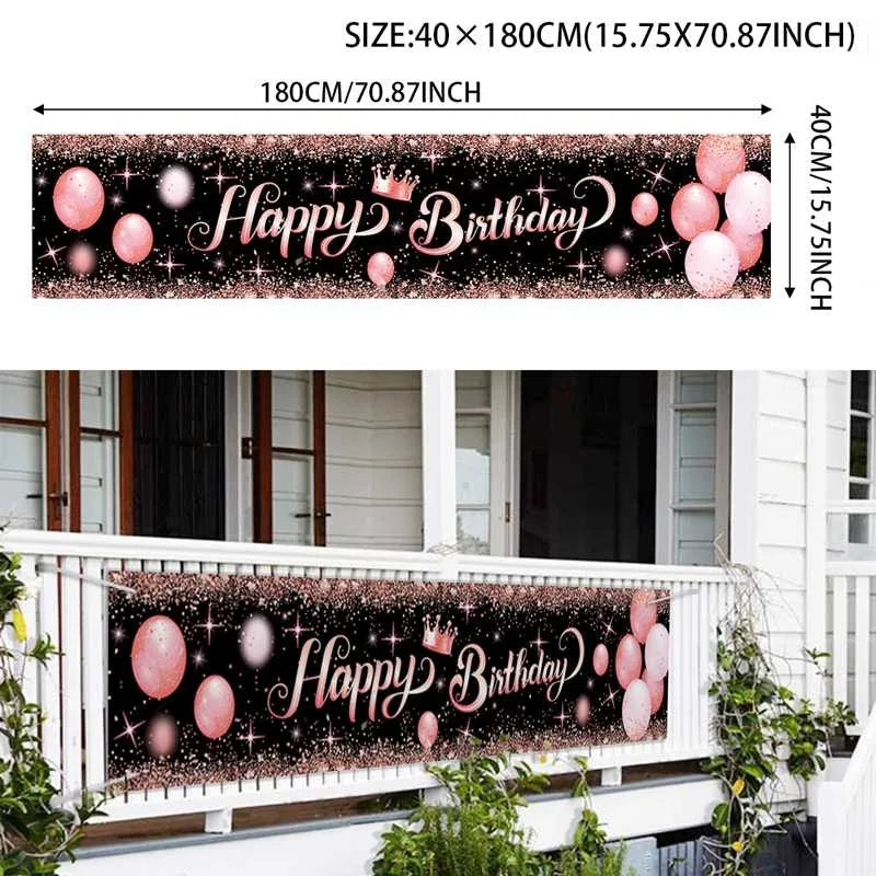 Happy Birthday Banner Birthday Party Decoration Kids Boys Girl Baby Shower Decoration Bunting Garland Banners Flags Anniversary