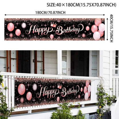 Happy Birthday Banner Birthday Party Decoration Kids Boys Girl Baby Shower Decoration Bunting Garland Banners Flags Anniversary
