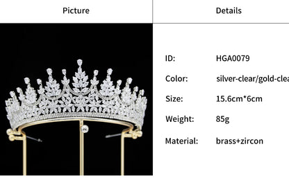 Cubic Zirconia Tiaras For Wedding Bride Hair Jewelry Accessories Bridal Tiaras Crowns For Women Pageant Prom Party Headdress