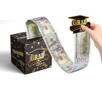 1pcs Birthday Cash Gift Box with Cake Card Funny Pumping Money Box Creative Birthday Gifts for Men Women ﻿