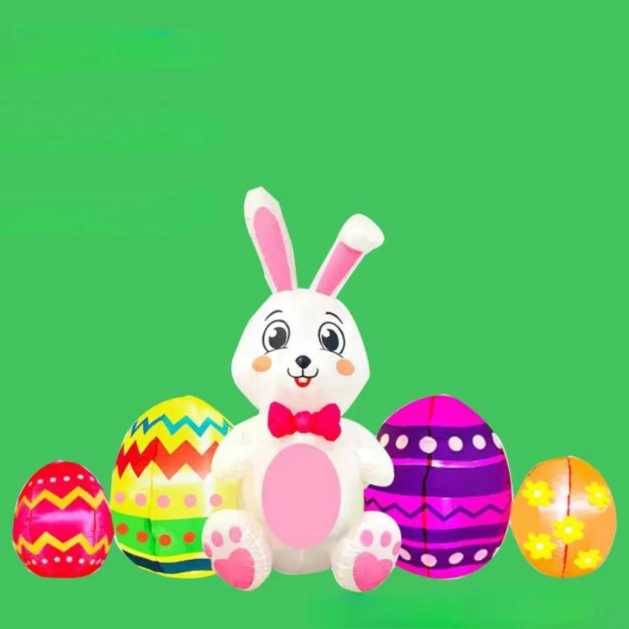 Title: Enchanted Easter Bunny LED Inflatable - Light-Up Garden Decoration