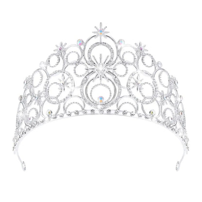 Trendy Luxury Baroque Queen Tiaras Elegant Dazzling Wedding Head Wear Sparkling Shiny Bridal Princess Crown Hair