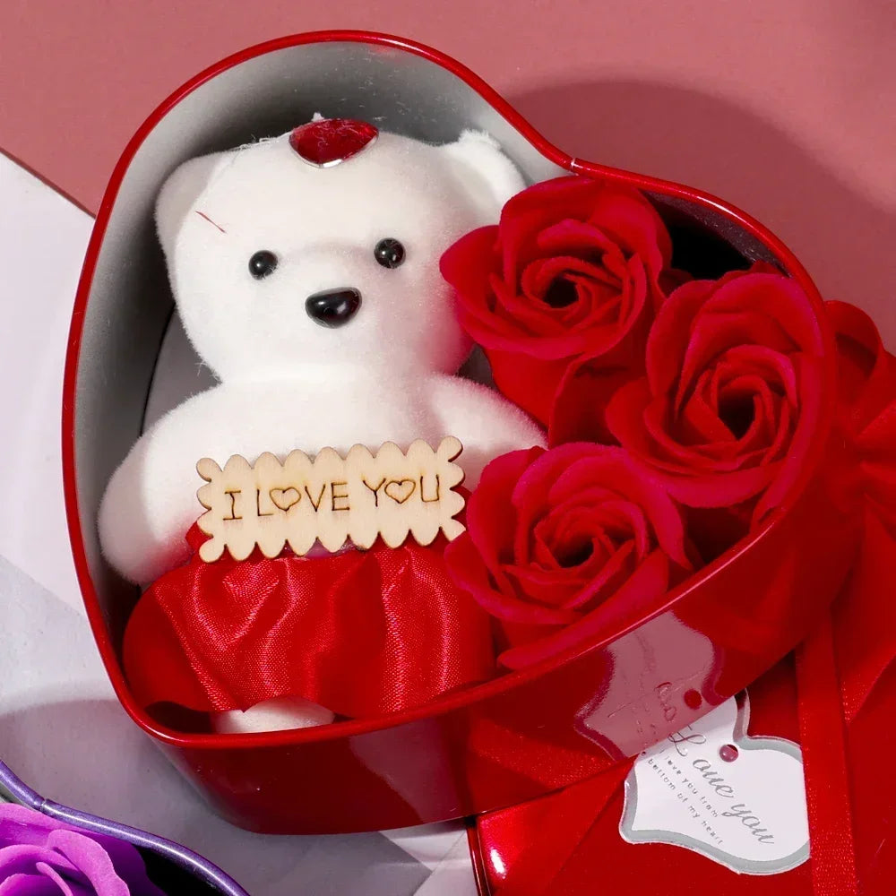 Eternal Bloom - Rose Bear Gift Box with Keepsake Flowers