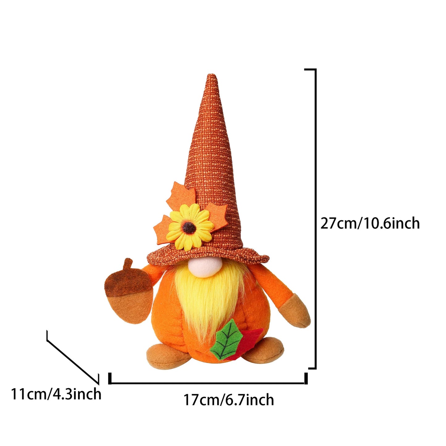 Harvest Festival Decoration Pumpkin Maple Leaf Faceless Old Man Doll Ornament Soft Toy for Autumn Themed Decorations.