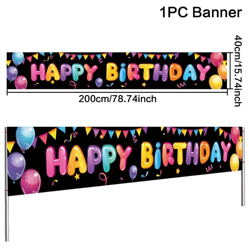 Happy Birthday Banner Birthday Party Decoration Kids Boys Girl Baby Shower Decoration Bunting Garland Banners Flags Anniversary