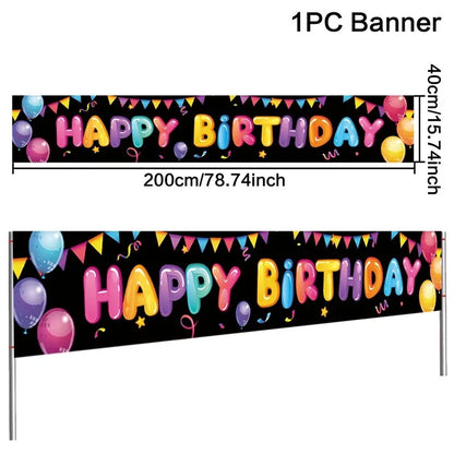 Happy Birthday Banner Birthday Party Decoration Kids Boys Girl Baby Shower Decoration Bunting Garland Banners Flags Anniversary