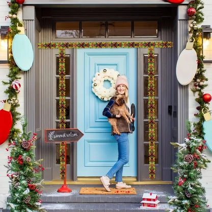 1pc Christmas Tinsel Garland Metallic Shiny Garland With LED Lights Christmas Tree Garland Thick Hanging Suitable For Home Decor