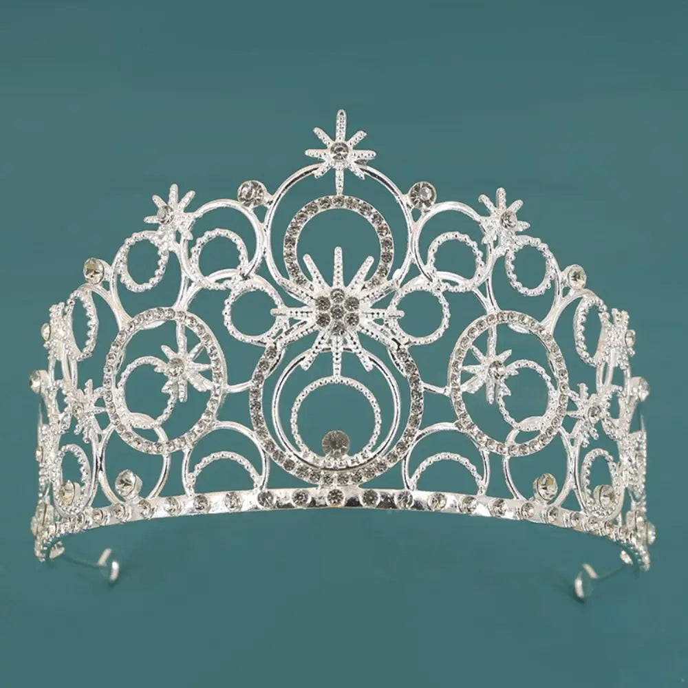 Trendy Luxury Baroque Queen Tiaras Elegant Dazzling Wedding Head Wear Sparkling Shiny Bridal Princess Crown Hair