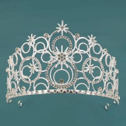 Trendy Luxury Baroque Queen Tiaras Elegant Dazzling Wedding Head Wear Sparkling Shiny Bridal Princess Crown Hair