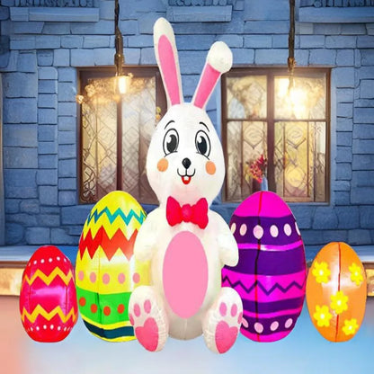 Title: Enchanted Easter Bunny LED Inflatable - Light-Up Garden Decoration