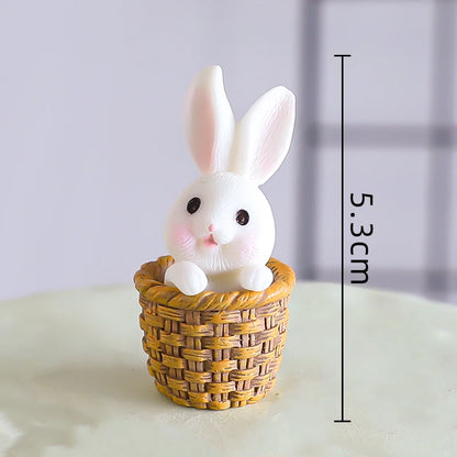 Easter Bunny Cake Topper Cute Rabbit Carrot Happy Birthday Cake Decoration for Kids 1st Birthday Party Supplies Baby Shower Gift