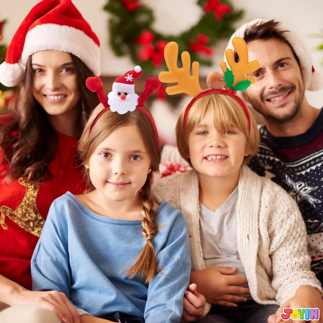 Holiday Cheer - 12-Pack Festive Christmas Headbands Party Set