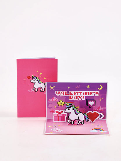 Valentine's Day Pop-Up 3D Cupid Cat Greeting Card - Romantic Love Gift