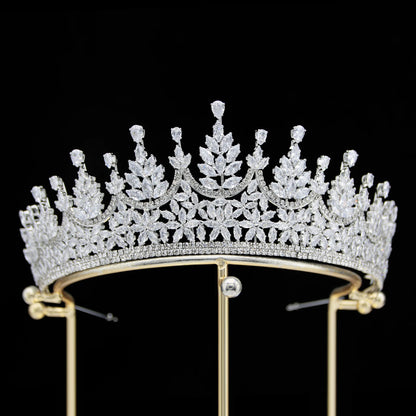 Cubic Zirconia Tiaras For Wedding Bride Hair Jewelry Accessories Bridal Tiaras Crowns For Women Pageant Prom Party Headdress