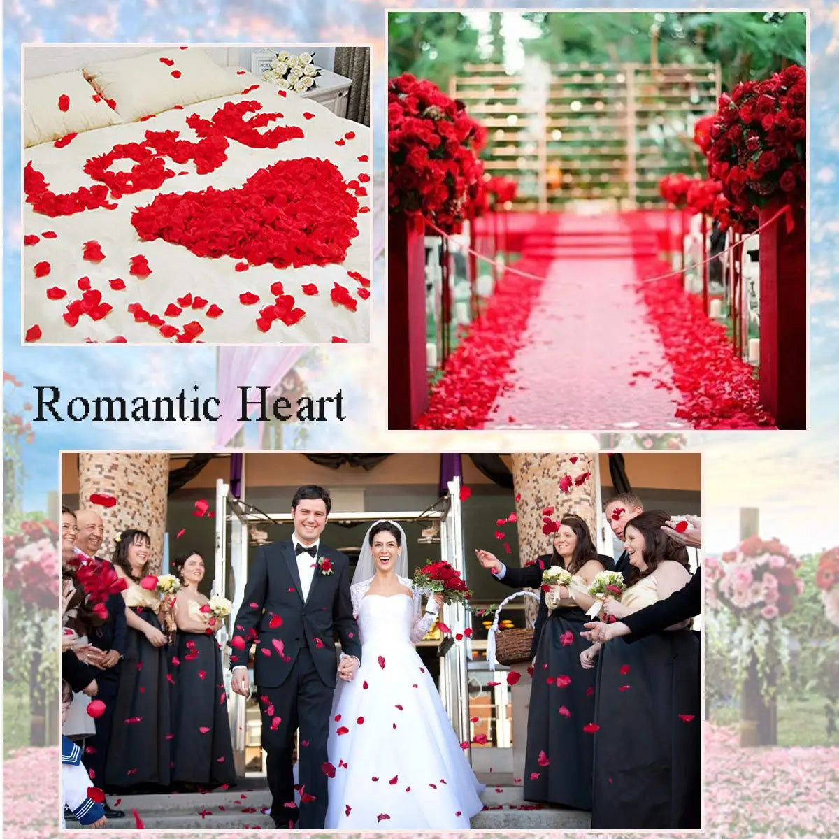 Hearts Abound - 200pc Romantic Fabric Petal Set