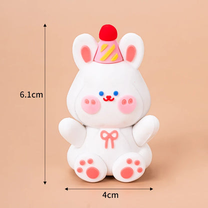 Easter Bunny Cake Topper Cute Rabbit Carrot Happy Birthday Cake Decoration for Kids 1st Birthday Party Supplies Baby Shower Gift