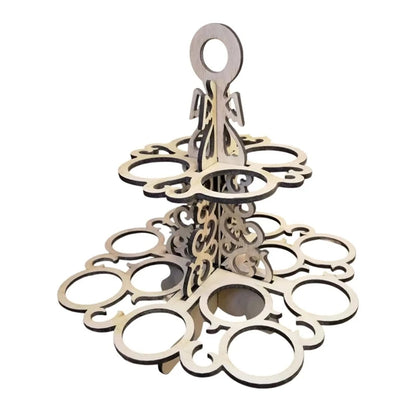 A19F-Easter Eggs Stand Shelf Reusable Ornament Storage 2 Tier Rack Wood Display For Kitchen Desktop Counter Countertop