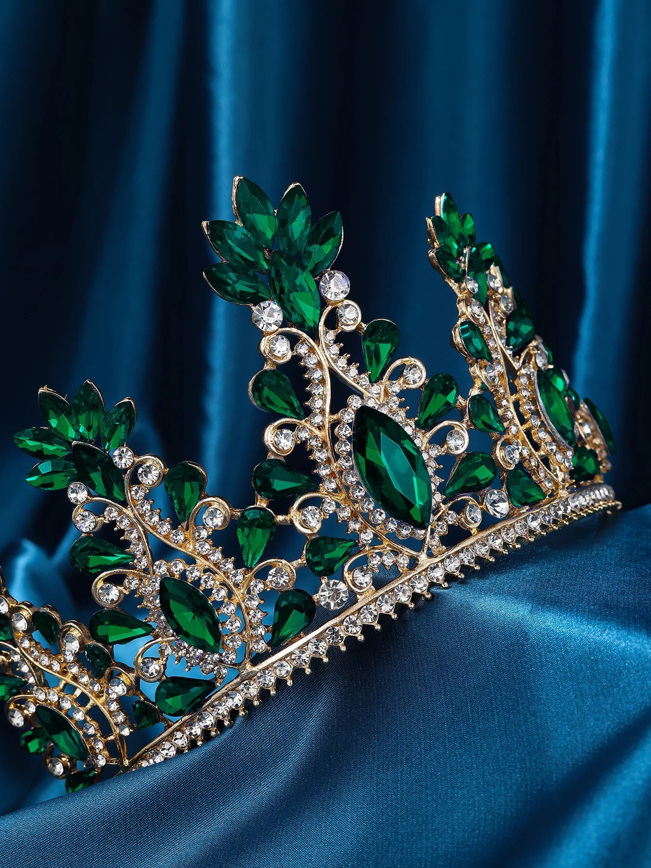 Baroque Red Crystal Tiaras And Crowns Prom Rhinestone Bridal Diadem Crown Taira For Women Wedding Hair Accessories Jewelry Crown