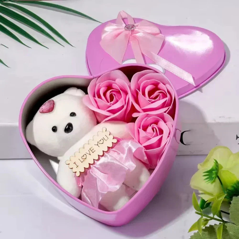 Eternal Bloom - Rose Bear Gift Box with Keepsake Flowers