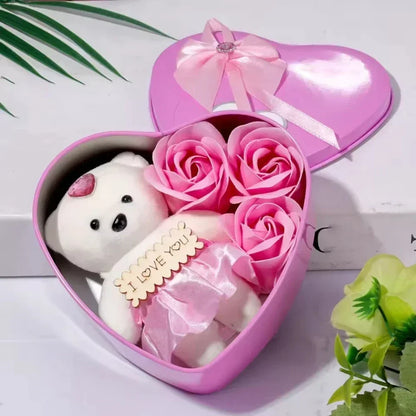 Eternal Bloom - Rose Bear Gift Box with Keepsake Flowers