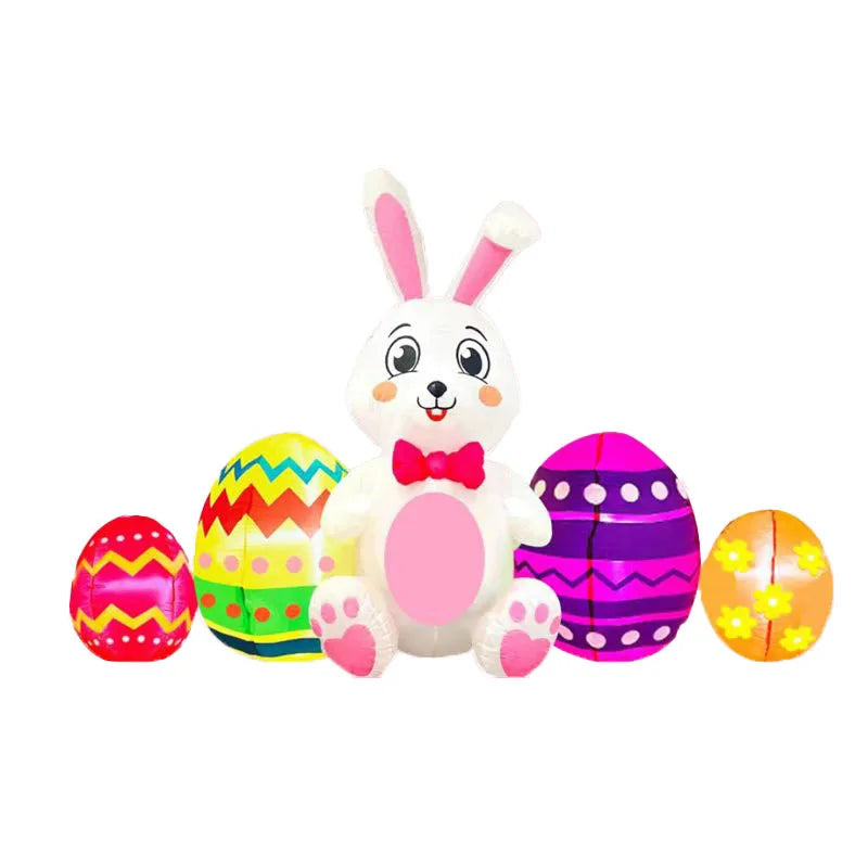 Title: Enchanted Easter Bunny LED Inflatable - Light-Up Garden Decoration