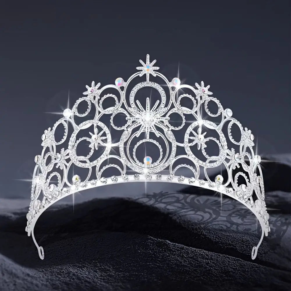 Trendy Luxury Baroque Queen Tiaras Elegant Dazzling Wedding Head Wear Sparkling Shiny Bridal Princess Crown Hair