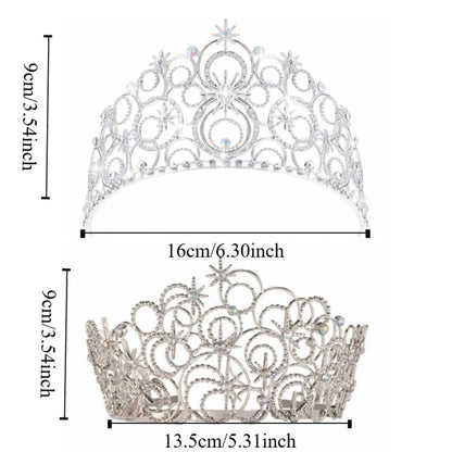 Trendy Luxury Baroque Queen Tiaras Elegant Dazzling Wedding Head Wear Sparkling Shiny Bridal Princess Crown Hair
