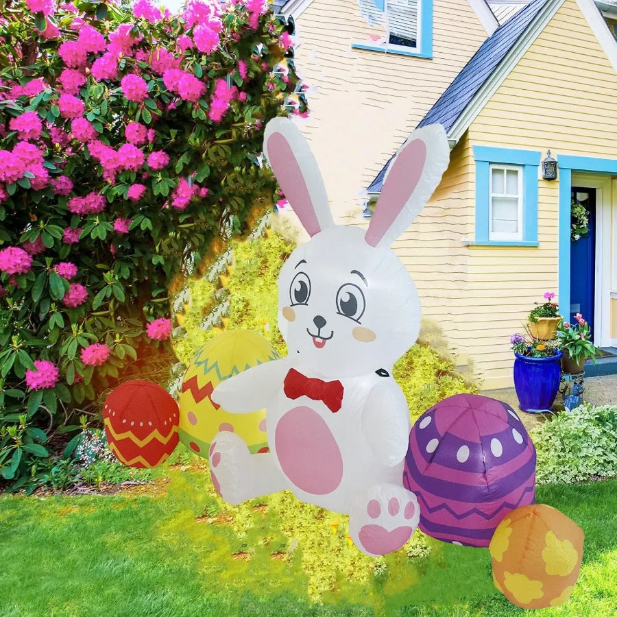 Title: Enchanted Easter Bunny LED Inflatable - Light-Up Garden Decoration