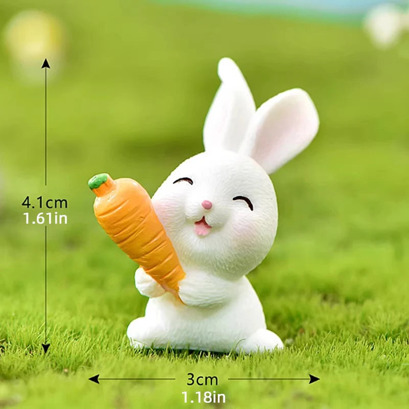 Easter Bunny Cake Topper Cute Rabbit Carrot Happy Birthday Cake Decoration for Kids 1st Birthday Party Supplies Baby Shower Gift