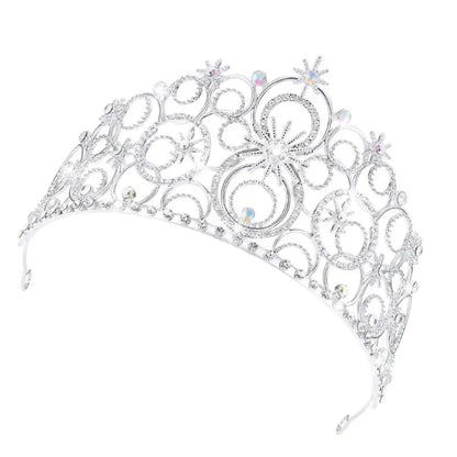 Trendy Luxury Baroque Queen Tiaras Elegant Dazzling Wedding Head Wear Sparkling Shiny Bridal Princess Crown Hair