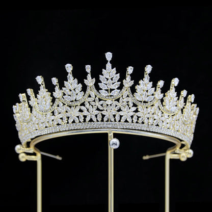 Cubic Zirconia Tiaras For Wedding Bride Hair Jewelry Accessories Bridal Tiaras Crowns For Women Pageant Prom Party Headdress