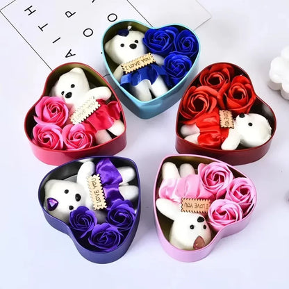 Eternal Bloom - Rose Bear Gift Box with Keepsake Flowers