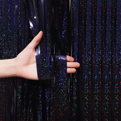 2/3M Party Background Wedding Decoration Foil Fringe Curtain Sequin Bachelorette Photo Backdrop Wall Curtain Birthday BabyShower