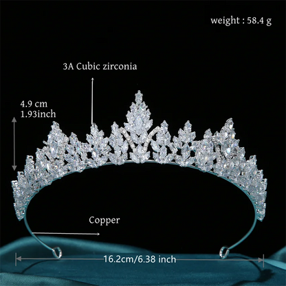 Cubic Zirconia Tiaras For Wedding Bride Hair Jewelry Accessories Bridal Tiaras Crowns For Women Pageant Prom Party Headdress