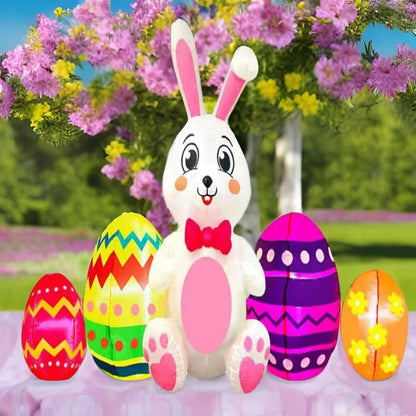 Title: Enchanted Easter Bunny LED Inflatable - Light-Up Garden Decoration