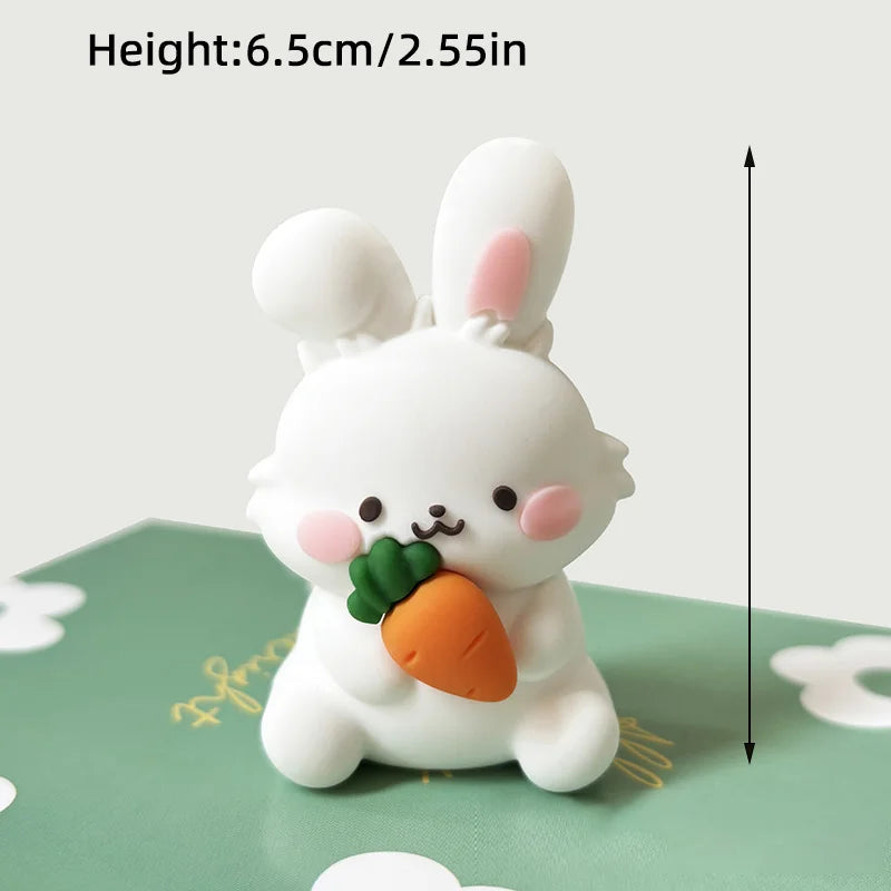 Easter Bunny Cake Topper Cute Rabbit Carrot Happy Birthday Cake Decoration for Kids 1st Birthday Party Supplies Baby Shower Gift