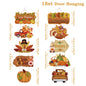 Happy Thanksgiving Day Door Banner Autumn Vine Wreath Dwarf Doll Ornament Gnomes Decorations for Home Tiered Tray Tabletop Decor
