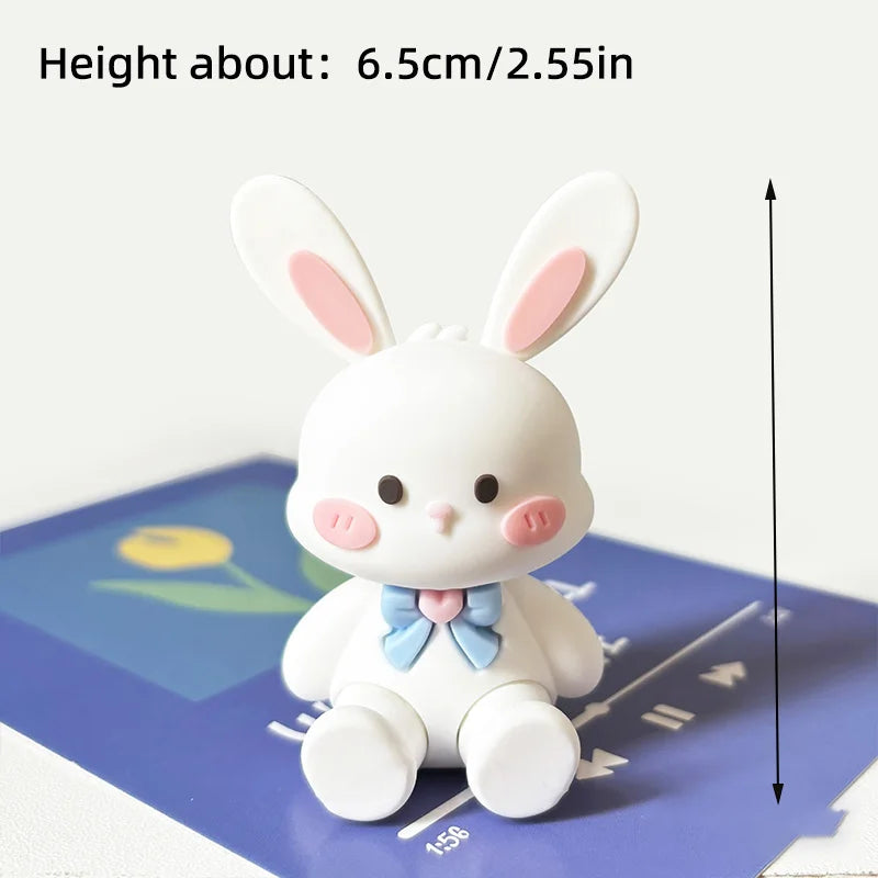 Easter Bunny Cake Topper Cute Rabbit Carrot Happy Birthday Cake Decoration for Kids 1st Birthday Party Supplies Baby Shower Gift