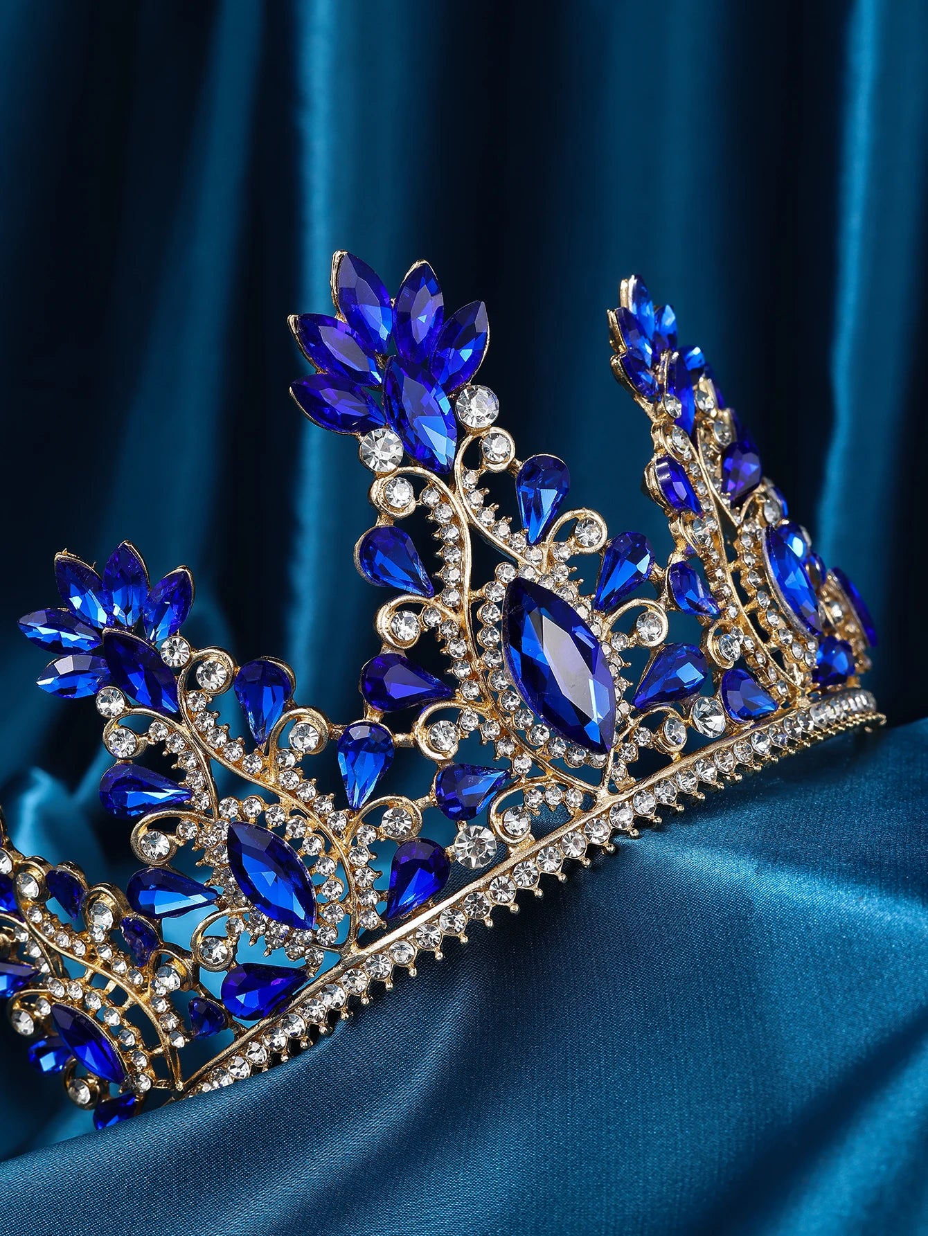 Baroque Red Crystal Tiaras And Crowns Prom Rhinestone Bridal Diadem Crown Taira For Women Wedding Hair Accessories Jewelry Crown