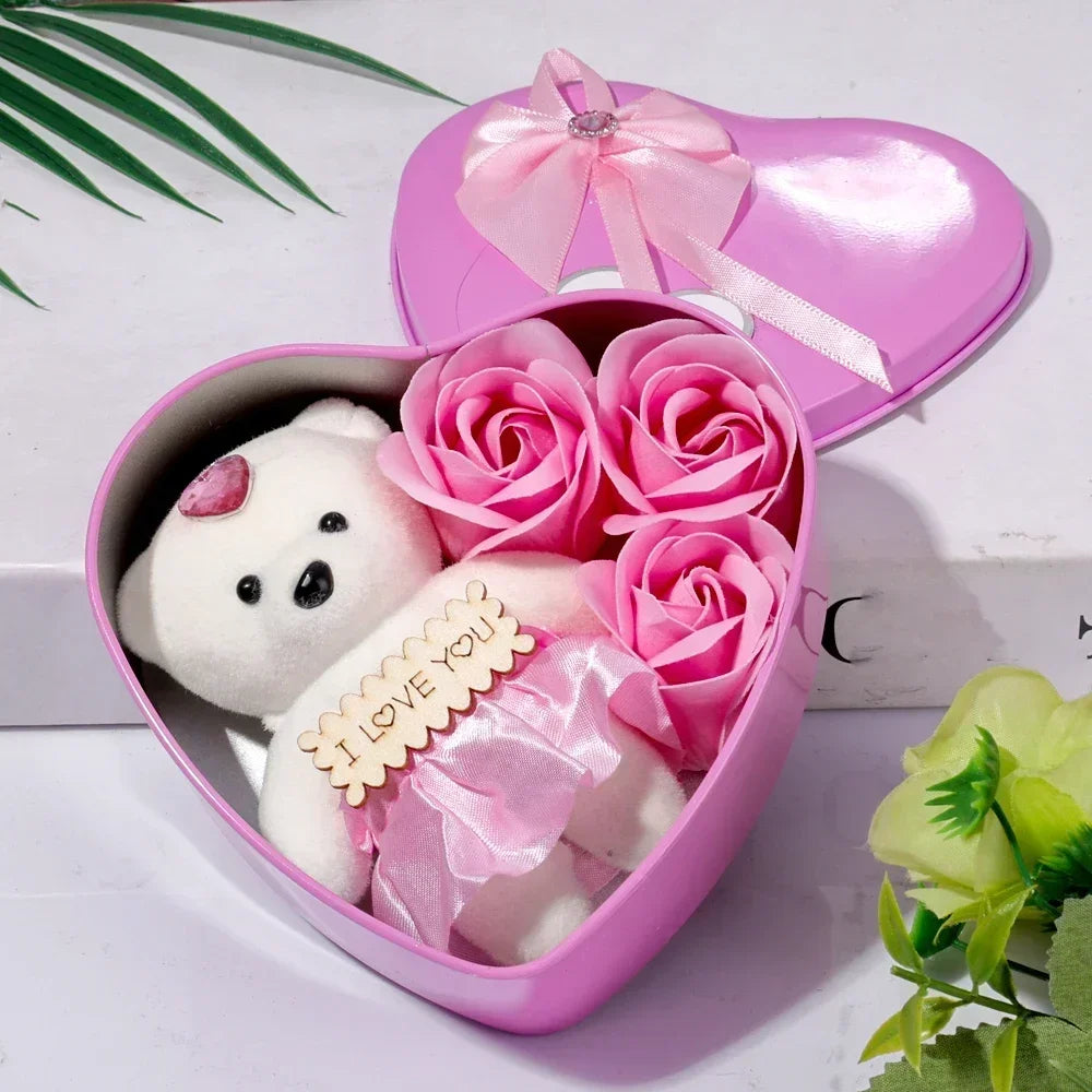 Eternal Bloom - Rose Bear Gift Box with Keepsake Flowers