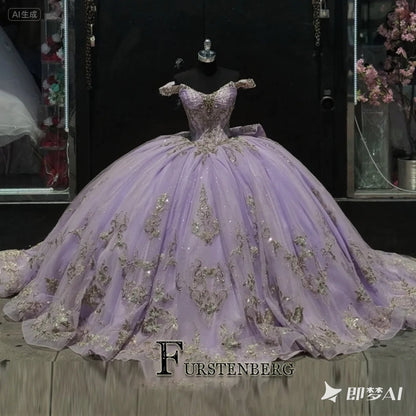 FURSTENBERG Baby Pink 15 Years Quinceneara Dress Bow Bead Cape Formal Party Dress 15 year old quinceanera dresses Customized